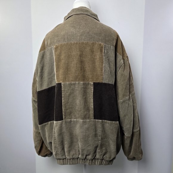 BDG Women's Patchwork Quilted Corduroy Harrington Jacket Size L | Retro - Picture 8 of 10